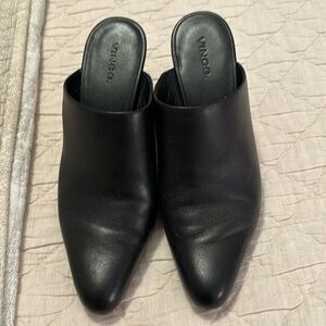 Vince Black Leather Mules